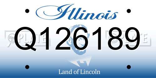 Q126189 Illinois License Plate