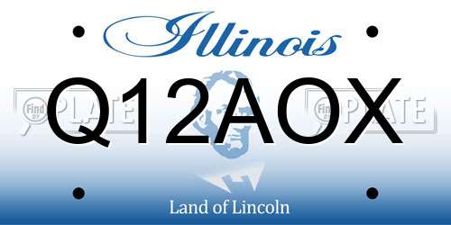 Q12AOX Illinois License Plate