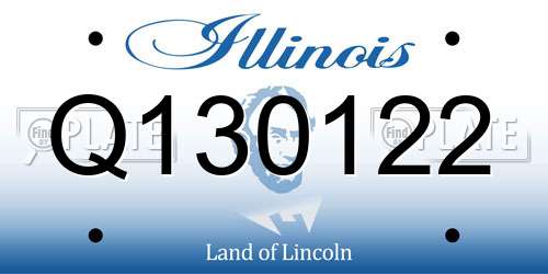 Q130122 Illinois License Plate