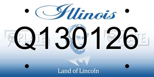 Q130126 Illinois License Plate