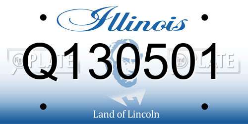 Q130501 Illinois License Plate
