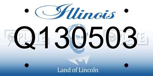 Q130503 Illinois License Plate