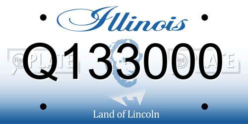 Q133000 Illinois License Plate