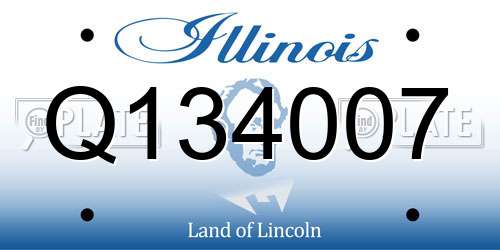 Q134007 Illinois License Plate