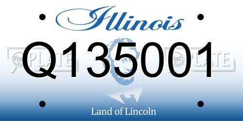 Q135001 Illinois License Plate