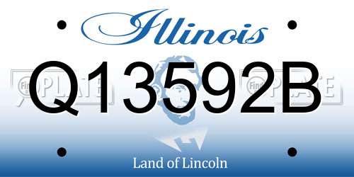 Q13592B Illinois License Plate