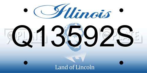 Q13592S Illinois License Plate