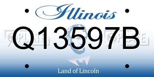 Q13597B Illinois License Plate