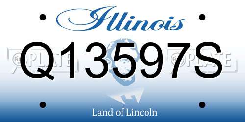 Q13597S Illinois License Plate