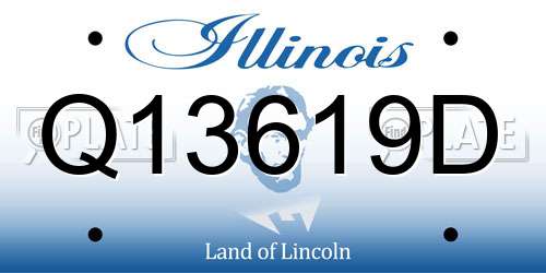 Q13619D Illinois License Plate