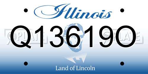 Q13619O Illinois License Plate