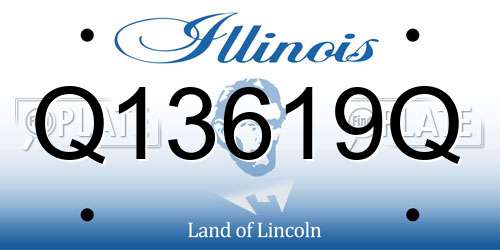 Q13619Q Illinois License Plate