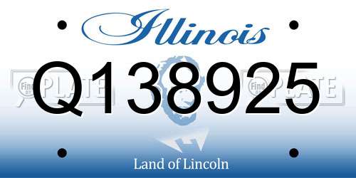 Q138925 Illinois License Plate