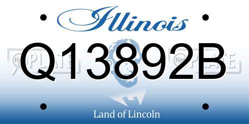 Q13892B Illinois License Plate