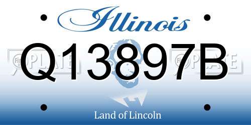 Q13897B Illinois License Plate
