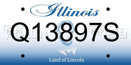 Q13897S Illinois License Plate