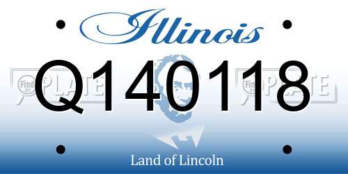 Q140118 Illinois License Plate
