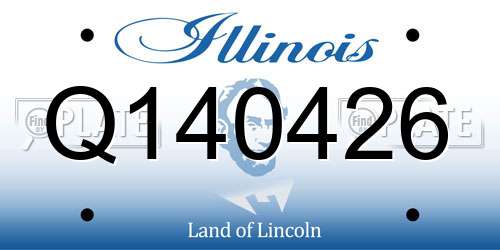Q140426 Illinois License Plate