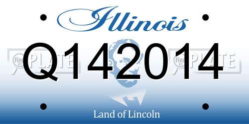 Q142014 Illinois License Plate