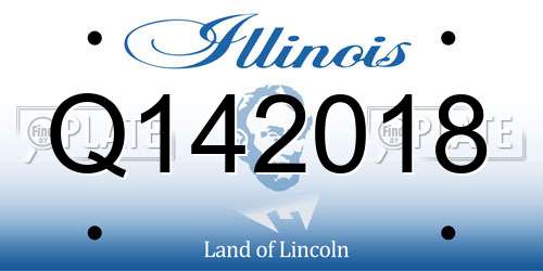 Q142018 Illinois License Plate