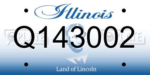 Q143002 Illinois License Plate