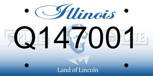 Q147001 Illinois License Plate