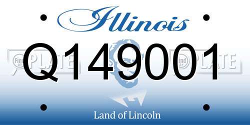 Q149001 Illinois License Plate