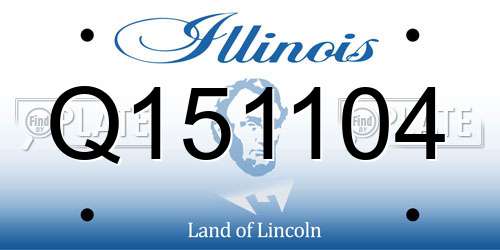 Q151104 Illinois License Plate
