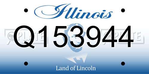 Q153944 Illinois License Plate