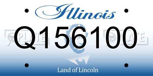 Q156100 Illinois License Plate