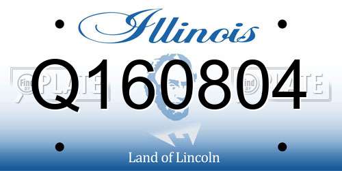 Q160804 Illinois License Plate