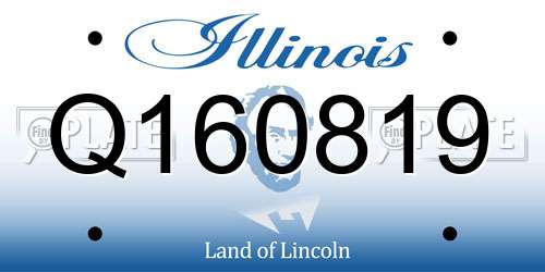 Q160819 Illinois License Plate