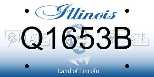 Q1653B Illinois License Plate