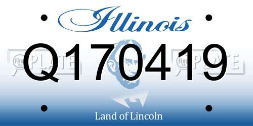 Q170419 Illinois License Plate