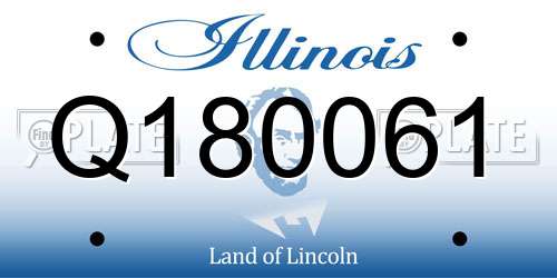 Q180061 Illinois License Plate