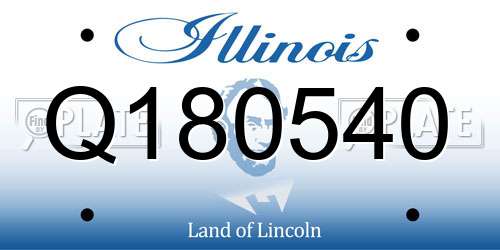 Q180540 Illinois License Plate