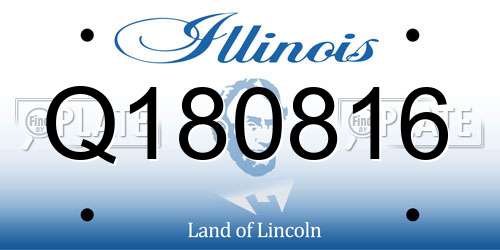 Q180816 Illinois License Plate