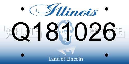 Q181026 Illinois License Plate