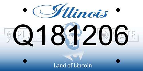 Q181206 Illinois License Plate