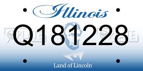 Q181228 Illinois License Plate