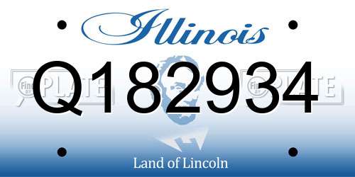 Q182934 Illinois License Plate
