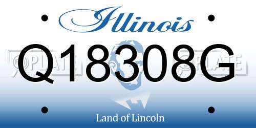 Q18308G Illinois License Plate