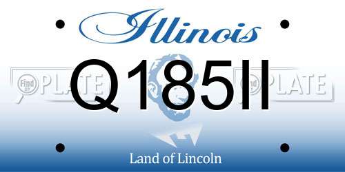 Q185II Illinois License Plate