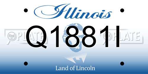 Q1881I Illinois License Plate