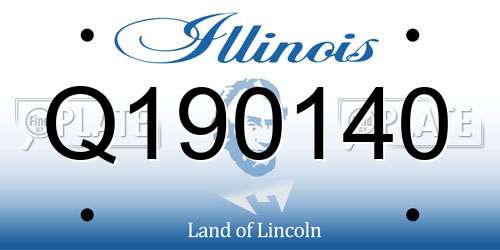 Q190140 Illinois License Plate