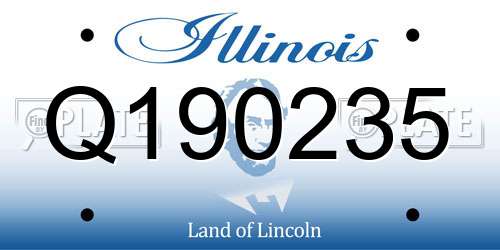 Q190235 Illinois License Plate