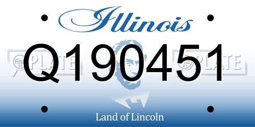 Q190451 Illinois License Plate
