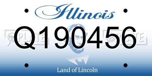 Q190456 Illinois License Plate