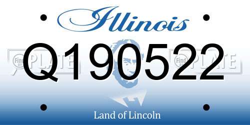 Q190522 Illinois License Plate