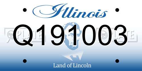 Q191003 Illinois License Plate